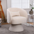 Swivel Barrel Chair, Modern Round Swivel Accent Chair Upholstered 360°Swivel Chairs for Living Room, Comfy Accent Arm Chairs for Nursery, Bedroom, Office (Linen, Teal)