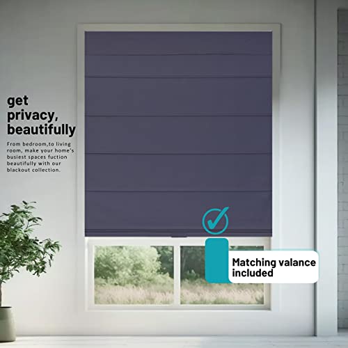 CHICOLOGY Roman Shades for Windows, Blackout, 33" W x 64" H, Del Mar Moon Shell I52923