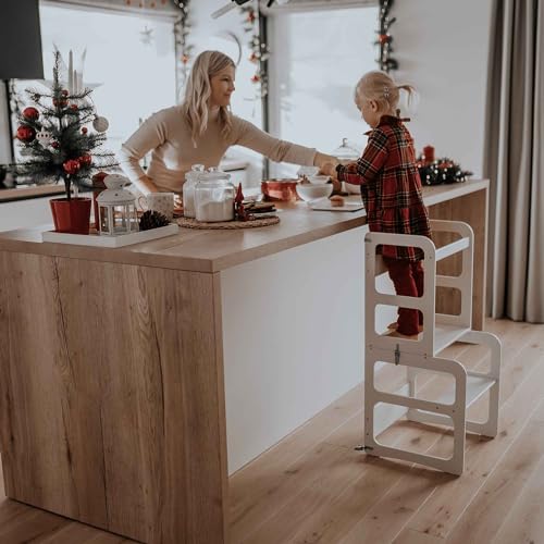 Kitchen Tower Montessori Foldable Step Helper for Children, Black I961