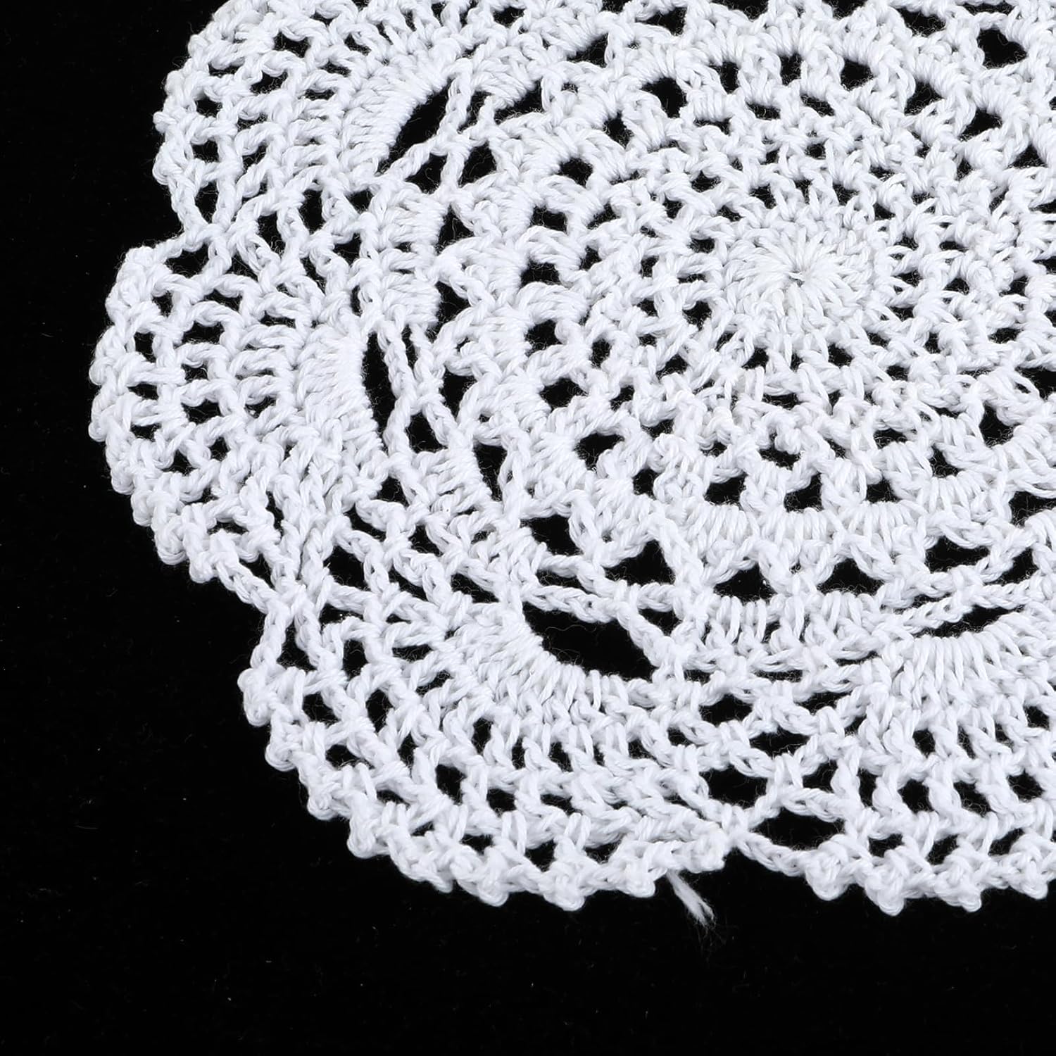 4 Pcs Round Lace Cotton Doilies Crochet Table Placemats Handmade V112018