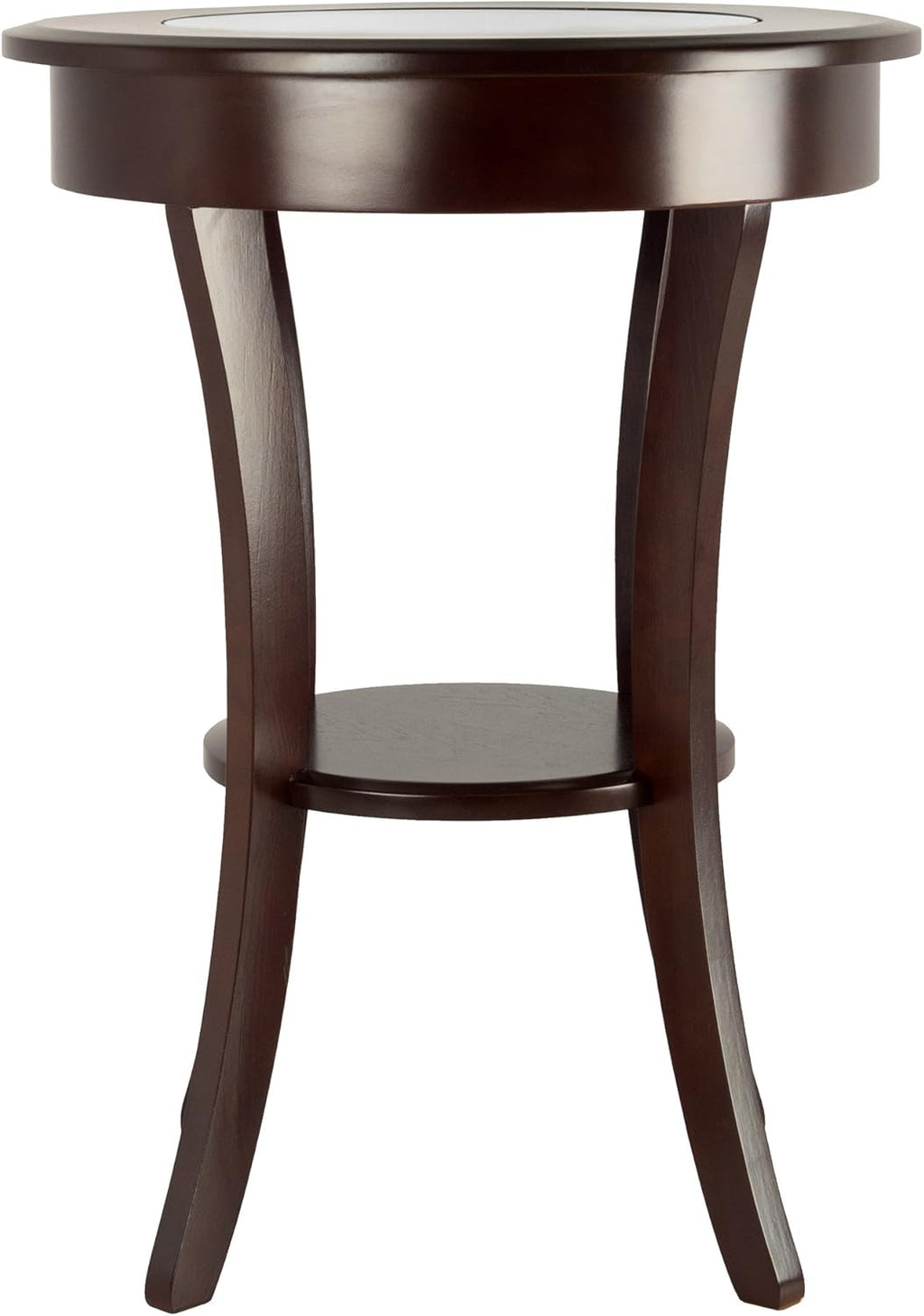 Cappuccino Cassie Wooden Round Accent Table D43025