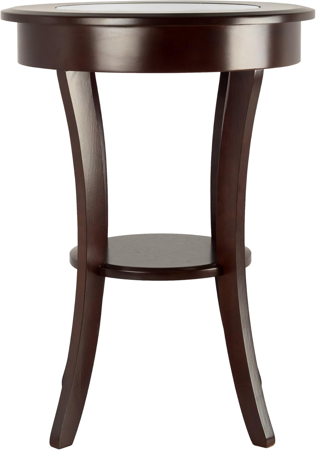 Cappuccino Cassie Wooden Round Accent Table D43025