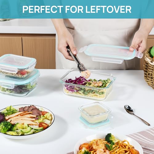 Vtopmart 8 Pack Glass Meal Prep Container with Lids, Airtight Food Storage B68410