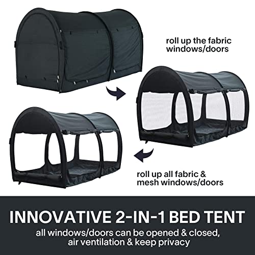 Alvantor Bed Canopy Twin Size Pop Up Privacy Tent Indoor Portable Gray K106