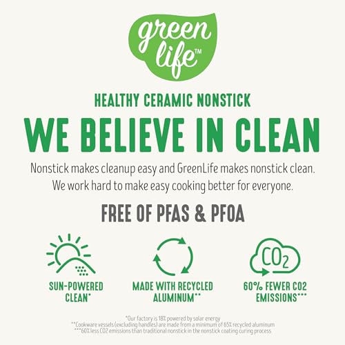 GreenLife Dream 10-Piece Ceramic Nonstick Cookware Set, Pots & Pans, PFAS-Free, Dishwasher Safe T8724
