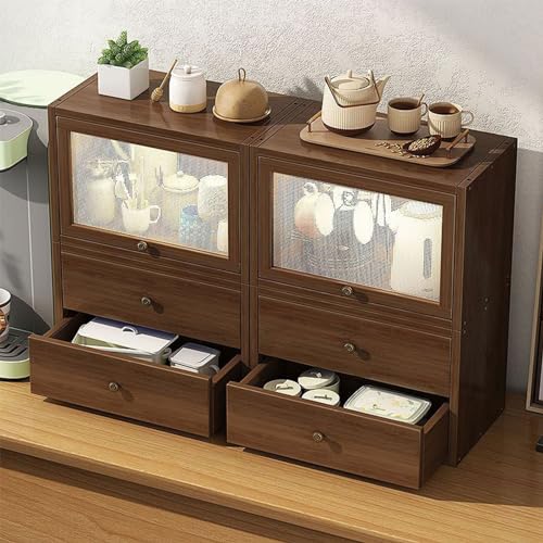 Rustic Mini Countertop Cabinet with Door and Drawer W474942