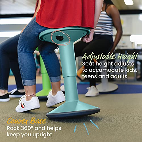 ECR4Kids SitWell Wobble Stool, Adjustable Height, Black Z4009
