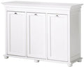 Hampton Bay 37 Inch White Triple Tilt Out Bathroom Hamper, 27" Hx37 Wx13 D, White