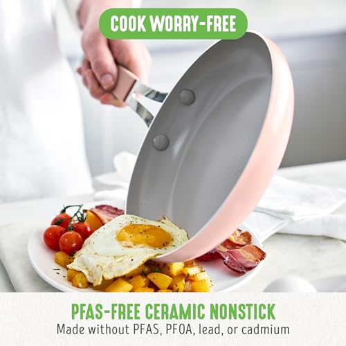 GreenLife Dream 10-Piece Ceramic Nonstick Cookware Set, Pots & Pans, PFAS-Free, Dishwasher Safe T8724