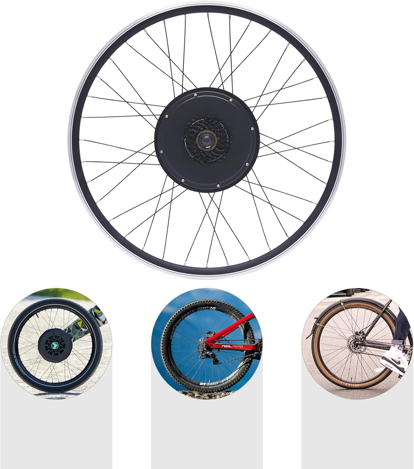 Lemoeyes 48V 1000W Electric Bicycle Rear Wheel Hub Motor Conversion Kit A67790