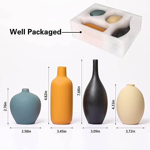 CUCUMI 4pcs Ceramic Vases Farmhouse Table Decor C669