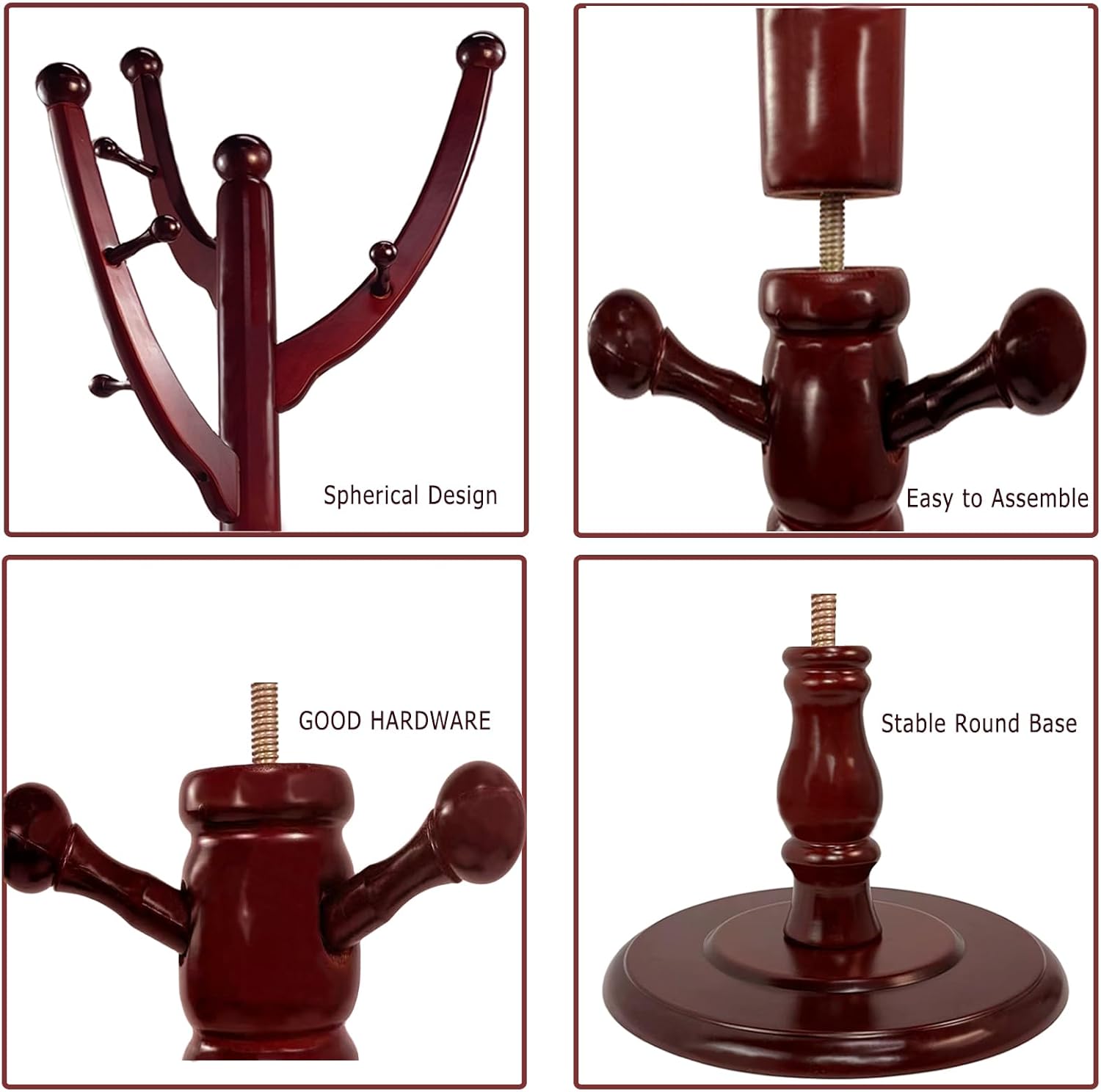 SEMIR Wood Coat Rack Freestanding with 11 Hooks E75161