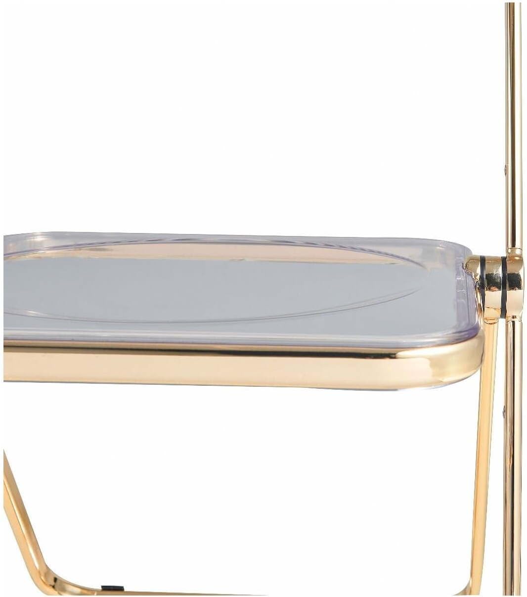 Folding Chair with Gold Metal Frame, Set of 4 D5335