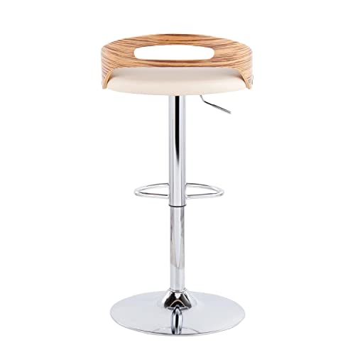 LumiSource Cassis Adjustable Swivel Bar Stool, Chrome D878
