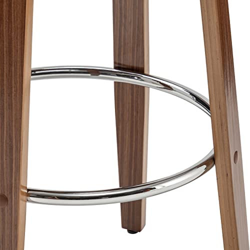 Bar Stools Set of 2, Swivel Low Back, Wood Frame with Cushion Seat, 24.6-Inch M238