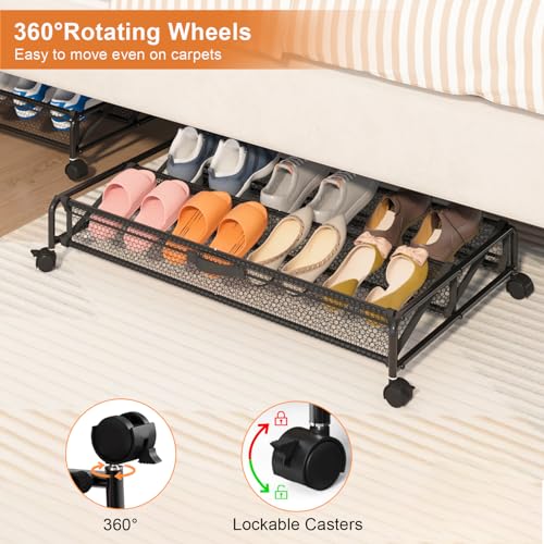 Under Bed Shoe Storage Organizer with Wheels I17211