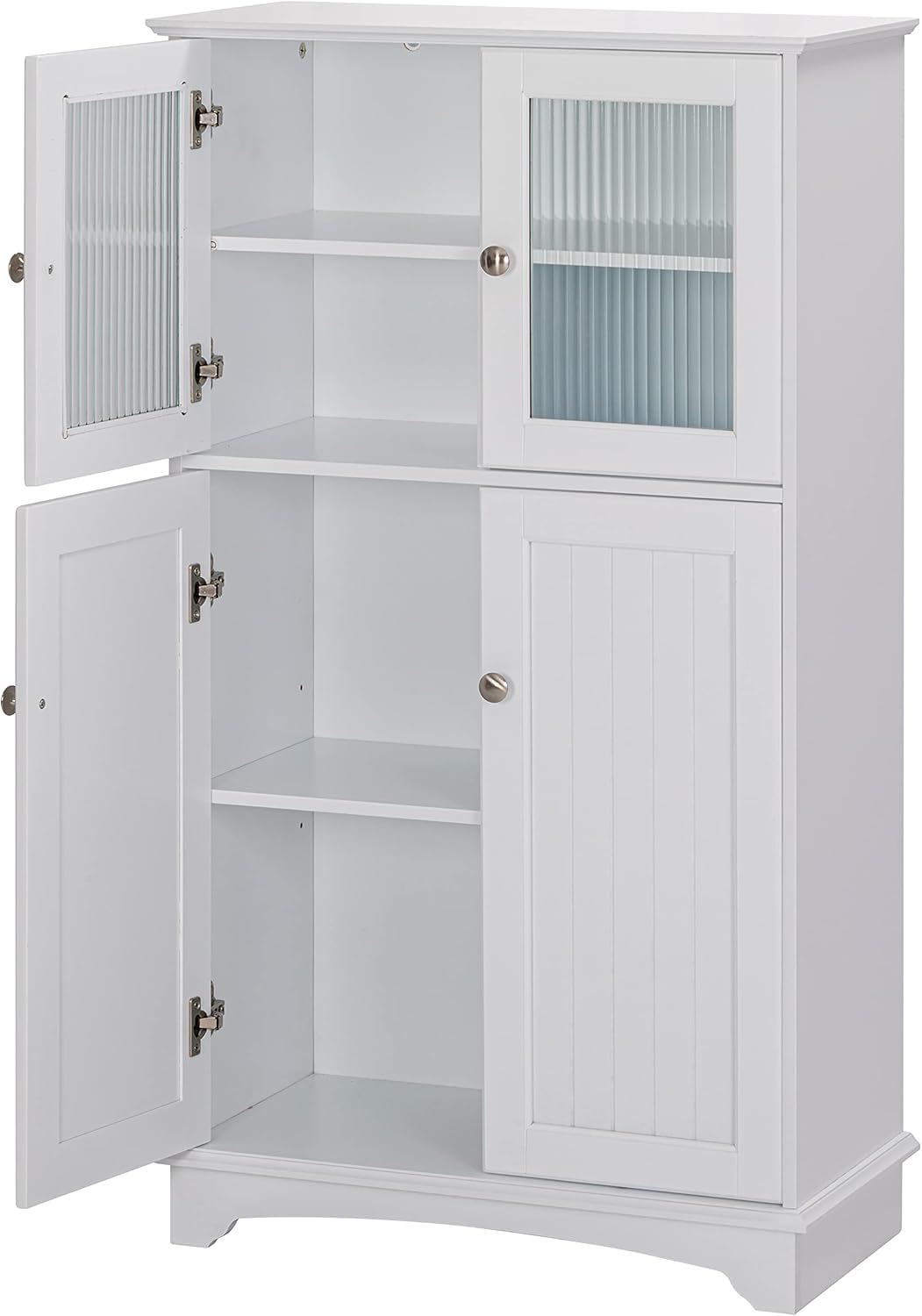 Spirich Bathroom Storage Cabinet, Free Standing Wood Floor Cabinet, White Q59036