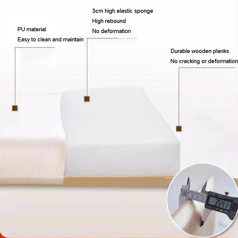 Upholstered Wall Panel Headboard with 3D Anti-Collision Padding D49605
