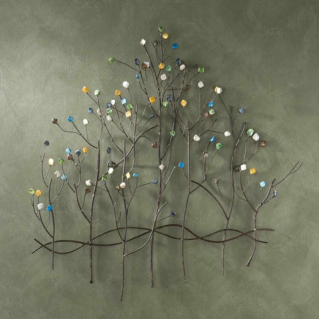 Gemstone Forest Wall Sculpture, 32.5" H x 32" W, Bronze X868