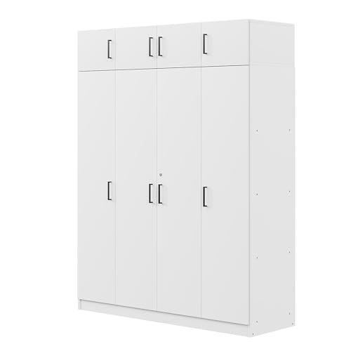Modern Storage Wardrobe with Hanging Rods and 2 Drawers K97357