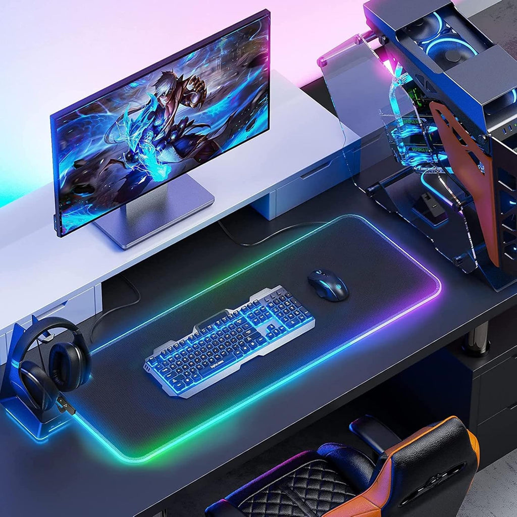 Pink Mountain Forest Gaming Mouse Pad RGB LED Large Desk Mat 500x1200mm K117