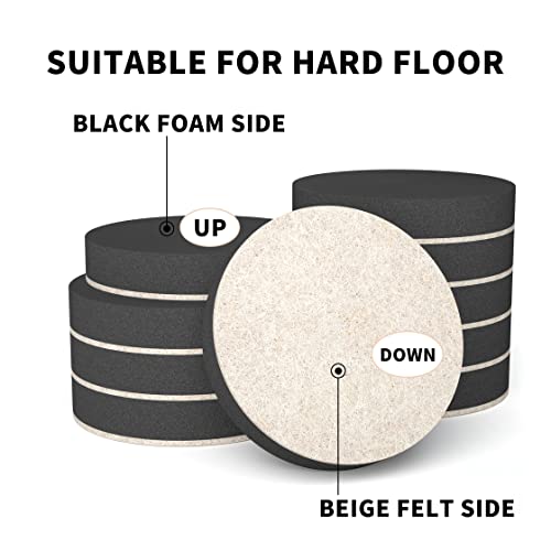 Yelanon Furniture Sliders 8 pcs 3 1/2" Round for Carpet and Hardwood Floors V172642