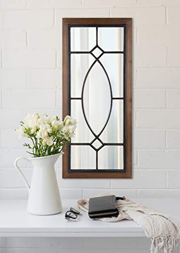 Kate and Laurel Bakersfield Farmhouse Wall Mirror, 13 x 30, Black D8103