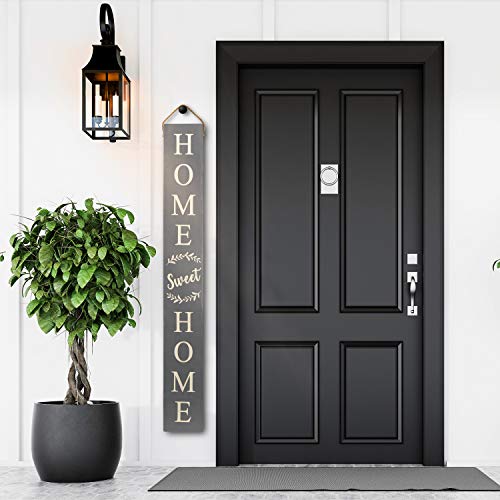 Tall Outdoor Welcome Sign For Porch - Vertical Welcome Sign For Front Porch (~5 Ft), Modern Farmhouse Decor for The Home, Front Porch Decor Farmhouse, Wooden Welcome Sign For Front Porch Decor (Brown)