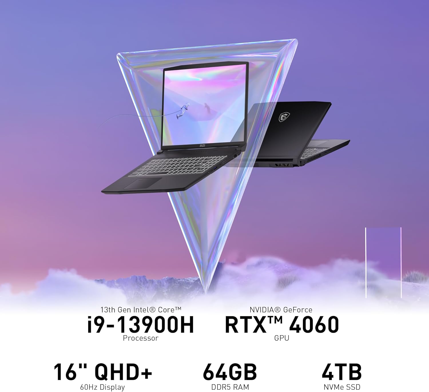MSI Creator M16 Laptop, Intel Core i9, RTX 4060, 16" QHD+, 64GB RAM, 4TB SSD, Win 11 Pro A975828