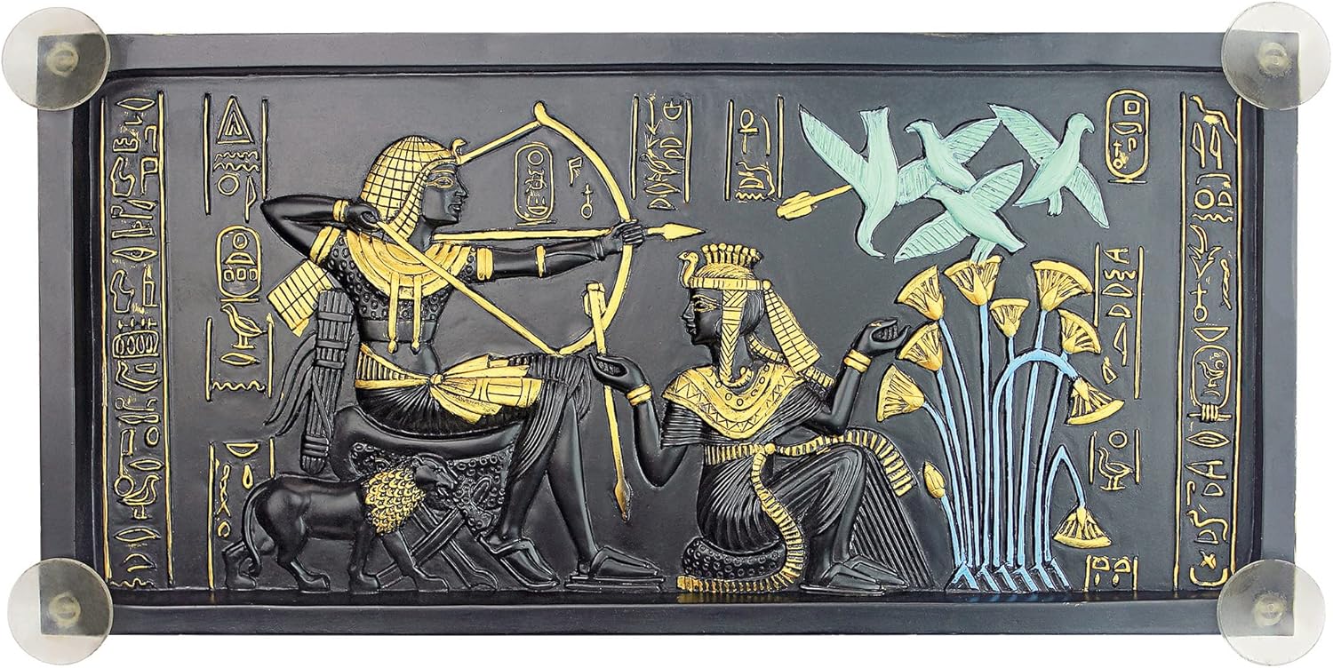 Design Toscano TUT Egyptian Pharaoh Glass-Topped Sculptural Table O795
