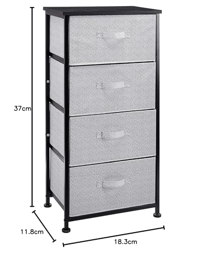 Amazon Basics Fabric 4-Drawer Storage Organizer Unit, White C6684