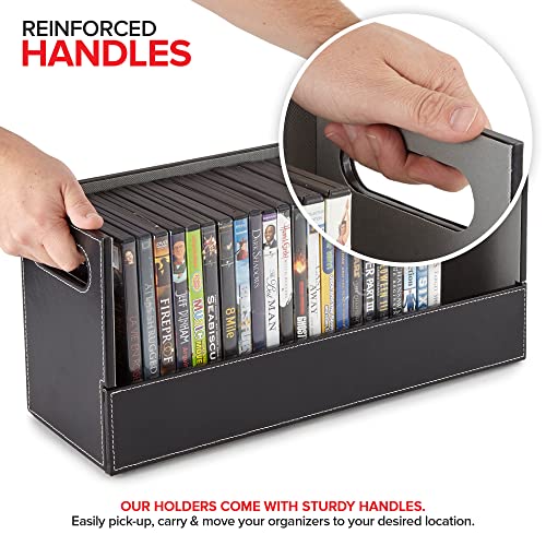 Stock Your Home DVD Storage Box, Faux Leather White, Holds 28 DVDs V972606