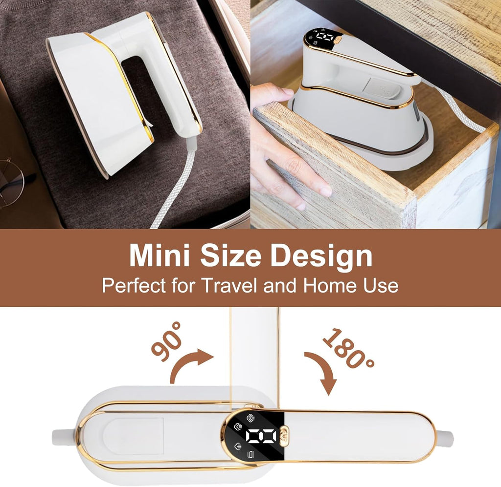 Portable Travel Steamer for Clothes, 1300W Handheld Iron with LCD Screen J8164