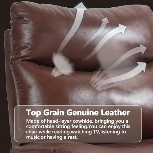 Genuine Leather Electric Power Recliner Chair with USB Ports X458