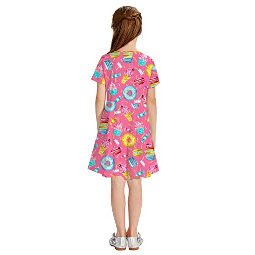 RAISEVERN Little Girls Short Sleeve Summer Sundress X74223