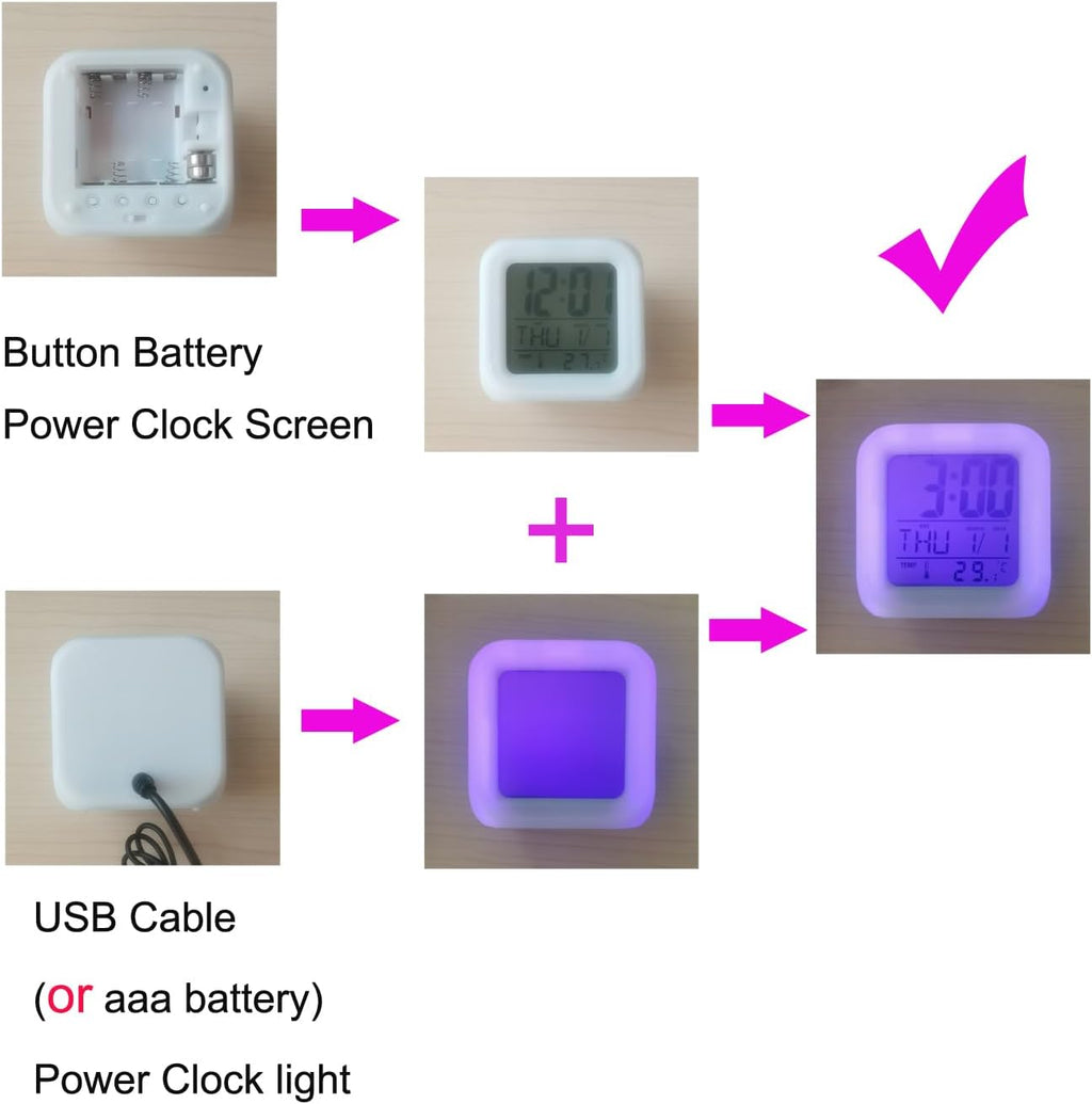 Mini LED Anime Digital Alarm Clock with Temperature for Bedroom F562032