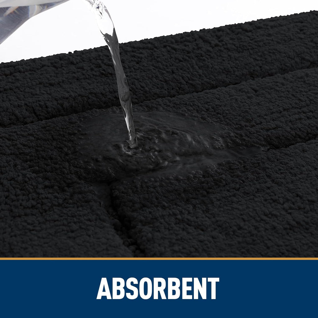 smiry Door Mat Indoor Entrance, Absorbs Moisture and Dirt, 30x20 Inches, Black K967899