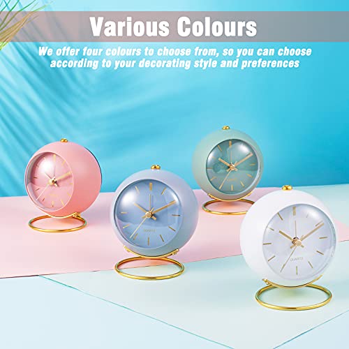 AYRELY® Battery Operated Desk Alarm Clock with Light, Silent No Ticking, Vintage Cream E6481