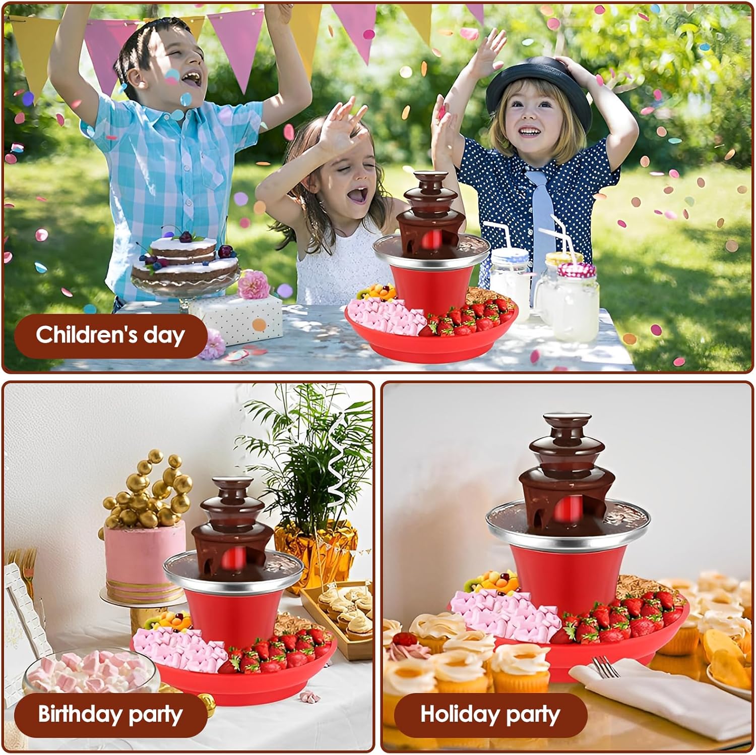 3 Tier Chocolate Fountain Machine with Serving Tray R162