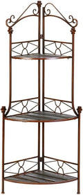 VERDUGO GIFT 12517 Rustic Corner Baker`s Rack, 14" x 14" x 47", Multicolor