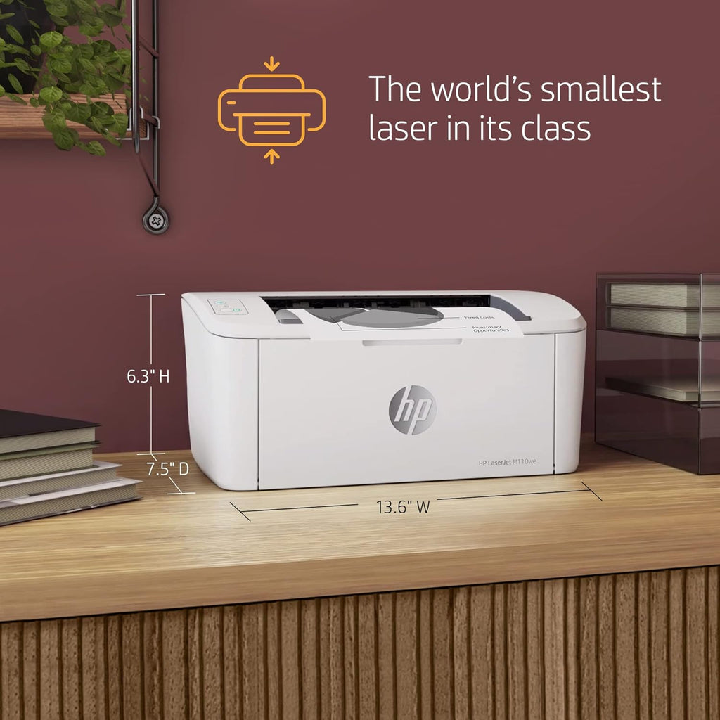 HP LaserJet M110we Wireless Black and White Printer with HP+ and 6 Months Instant Ink J631794