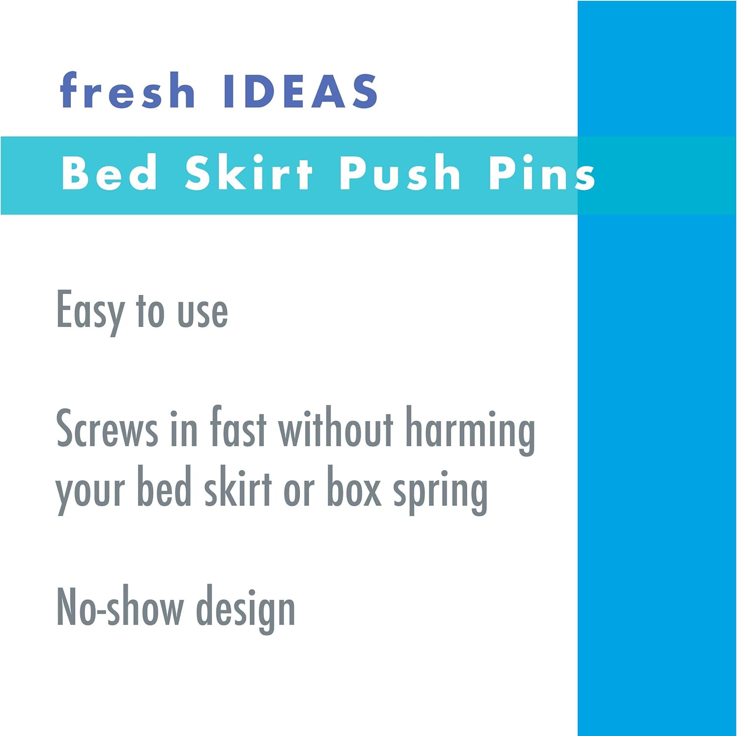 FRESH IDEAS Dust Ruffle Spiral Push Pins, Set of 12, White I2075