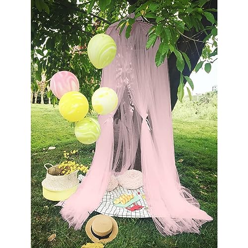 Princess Bed Canopy with Lights Mosquito Net for Girls Adults Blue Q92458
