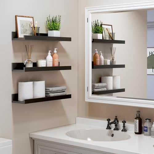 Fixwal Floating Shelves Set of 8, Rustic Brown V55231