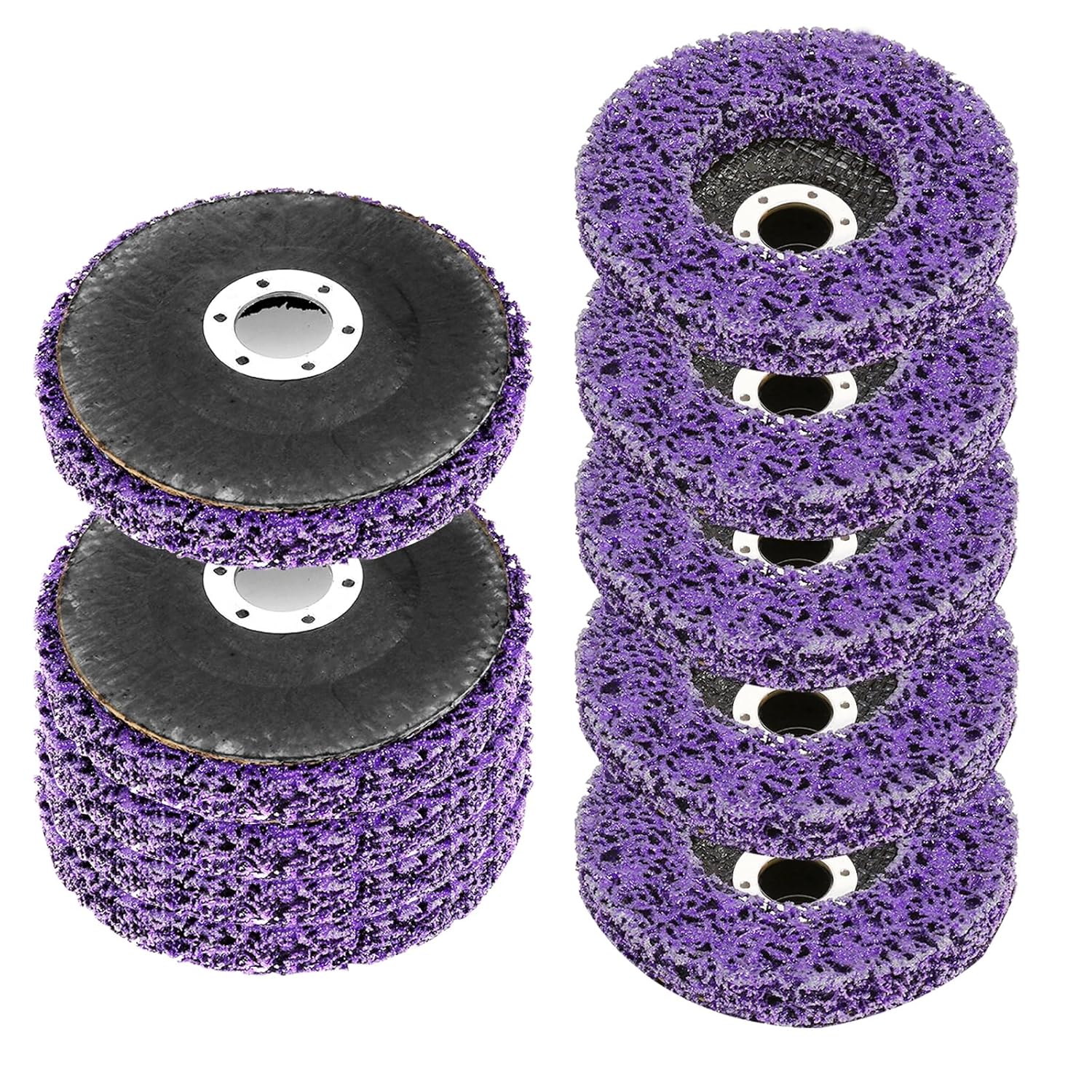 WICHEMI 10 Pack 4" x 5/8" Strip Disc Stripping Wheel for Angle Grinders, Paint Rust Remover Stripping Wheel - Clean & Remove Paint, Coating, Rust and Oxidation for Wood Metal Fiberglass Work