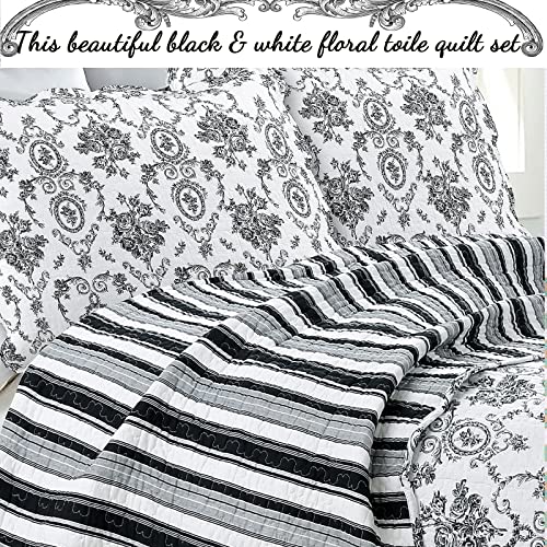 Cozy Line Home Fashions French Medallion 100% Cotton Quilt Set Queen Q4733