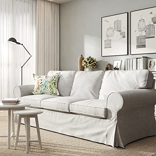 EKTORP Sofa Cover 3 Seat (86in) for IKEA Ektorp Sofa, Linen Slipcover J857440