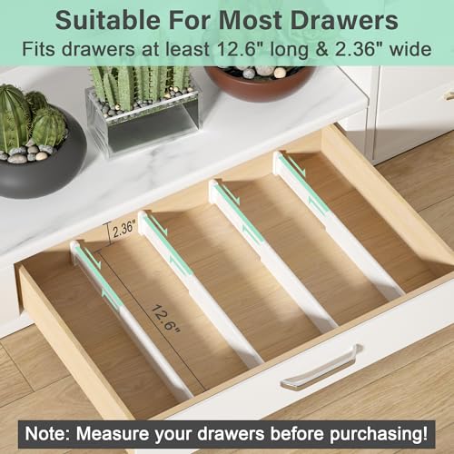 Drawer Dividers 8 Pack, Adjustable Drawer Organizers for Kitchen, Bedroom & Office B529