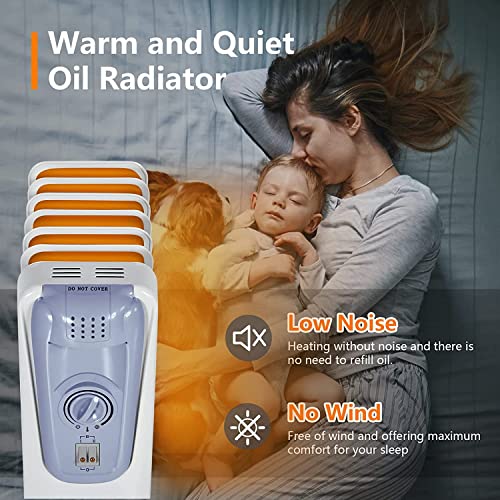 ARLIME 1500W Oil Filled Radiator Heater with Adjustable Thermostat E95032