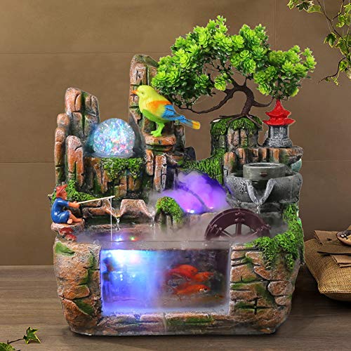 20" Bonsai Waterfall Fountain with LED Lights for Tabletop Y189973